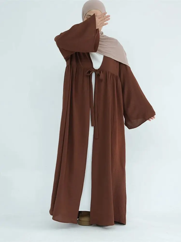 Рамадан Ид Скромное открытое кимоно Абая Дубай Мусульманская молитвенная одежда