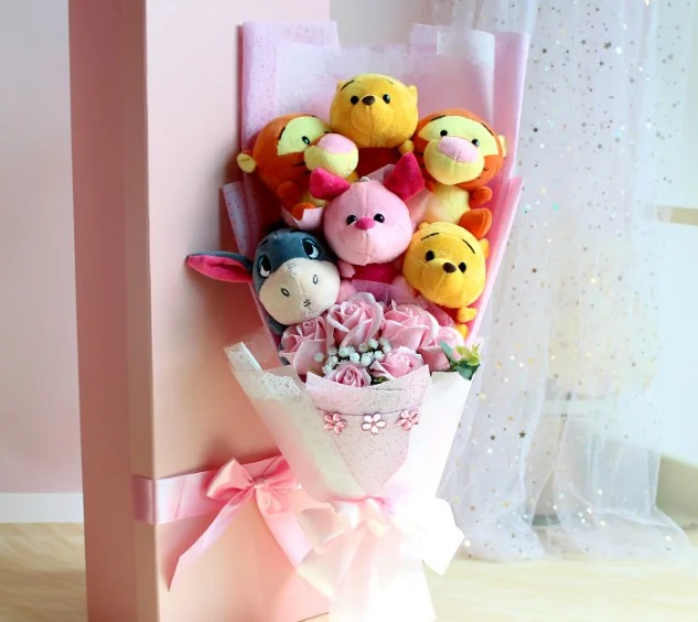 Новинка мыло цветы Мультяшные букеты животные плюшевые игрушки креативный