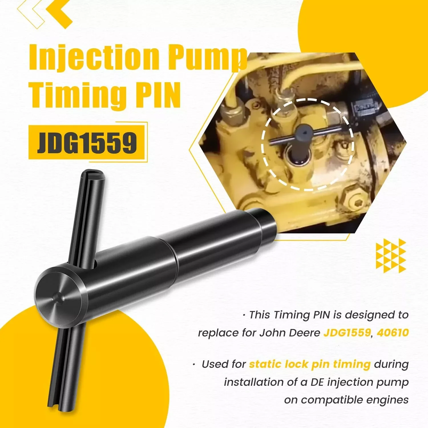 Фото DG1559 PIN впрыска синхронизации для топливного насоса двигателя John Deere Stanadyne 40610 (черный) №2