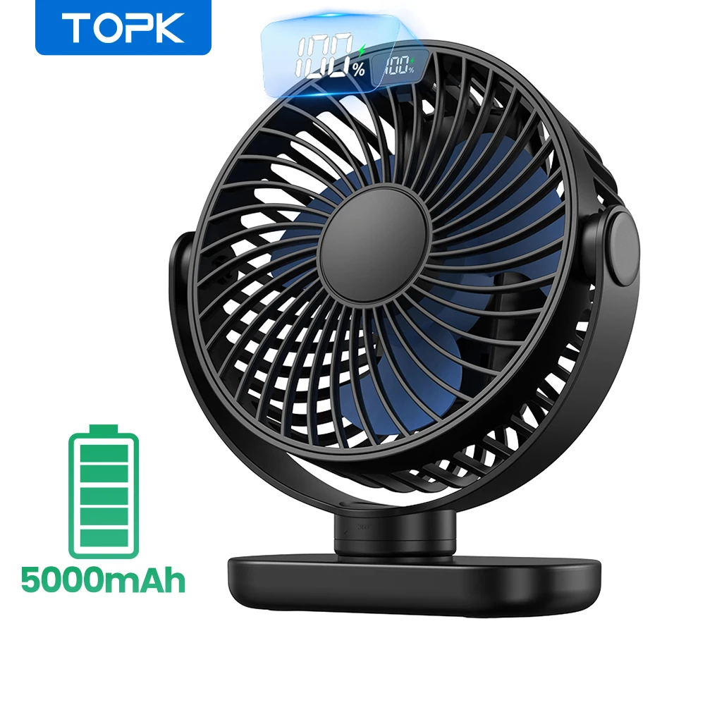 

TOPK Портативный мини-вентилятор 5000 мАч