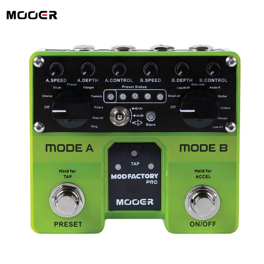 

MOOER Mod Factory Pro Modulated Guitar Pedal 16 Modulation Effects 4 User Presets Tap Tempo Functionality Effect Pedal