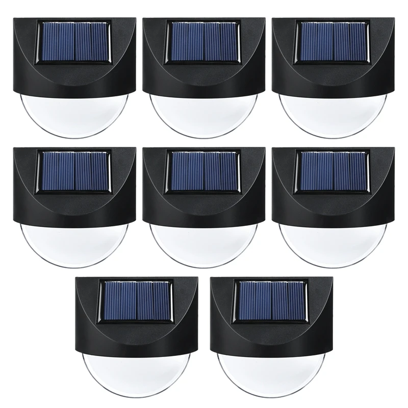 

Promotion! Solar Fence Lights, 8 Pack Waterproof Solar LED Outdoor Wall Lighting For Deck Steps Patio Walkway Garden(Warm White)