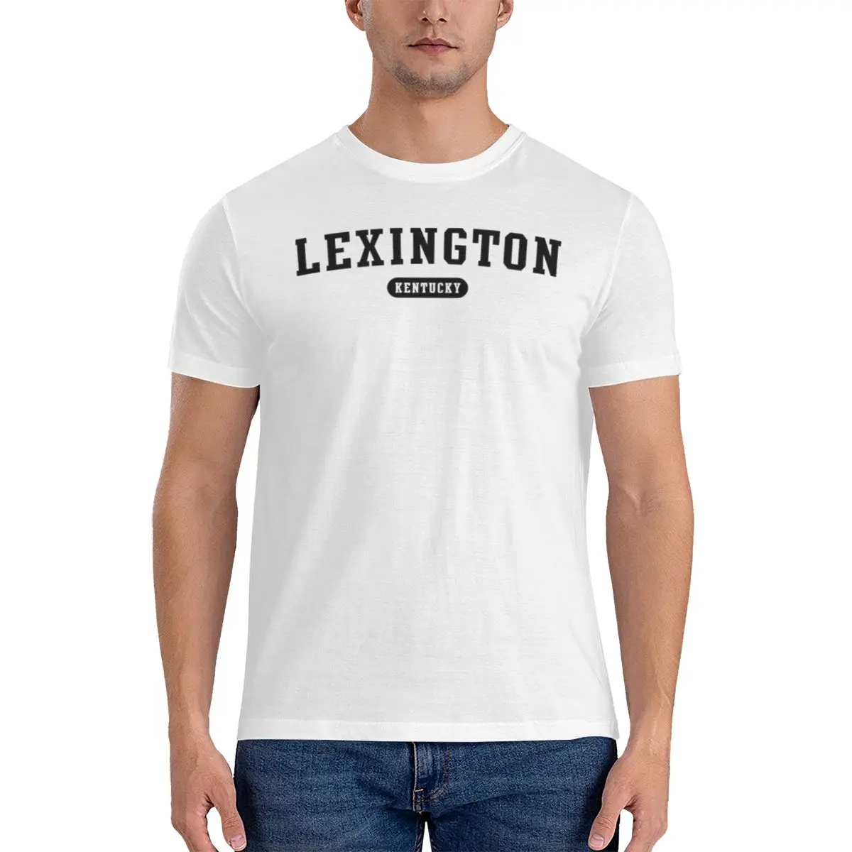 Мужская футболка Funny Lexington KY. Топы с принтом свободные и облегающие женские