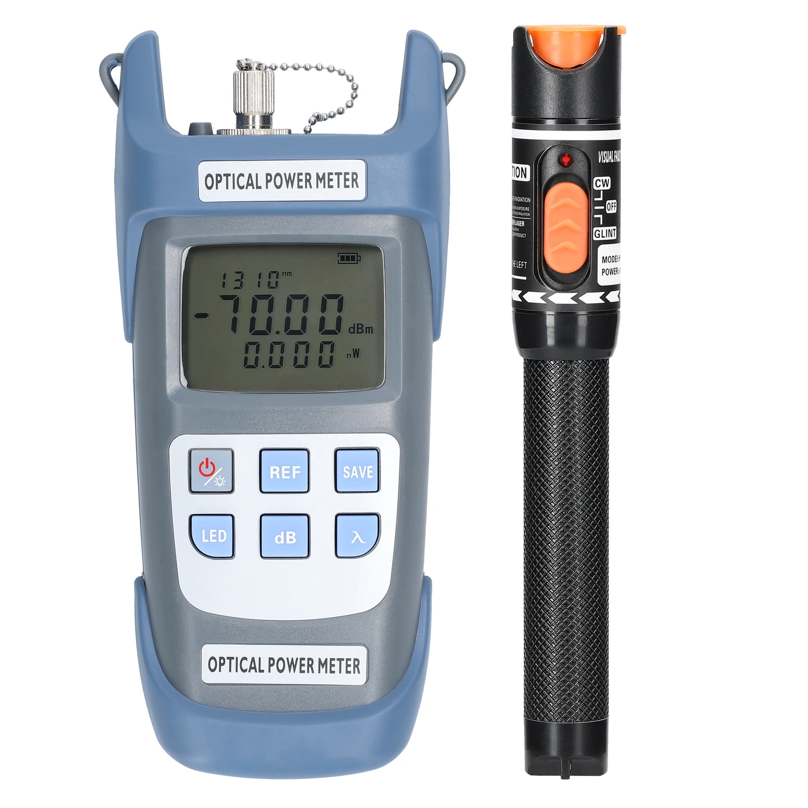 

Устройство для измерения мощности FTTH Набор инструментов для оптического волокна с волоконно-оптическим фильтром-70 ~ + 10 дБм, визуальный детектор неисправности 10 мВт, тестер VFL Pen