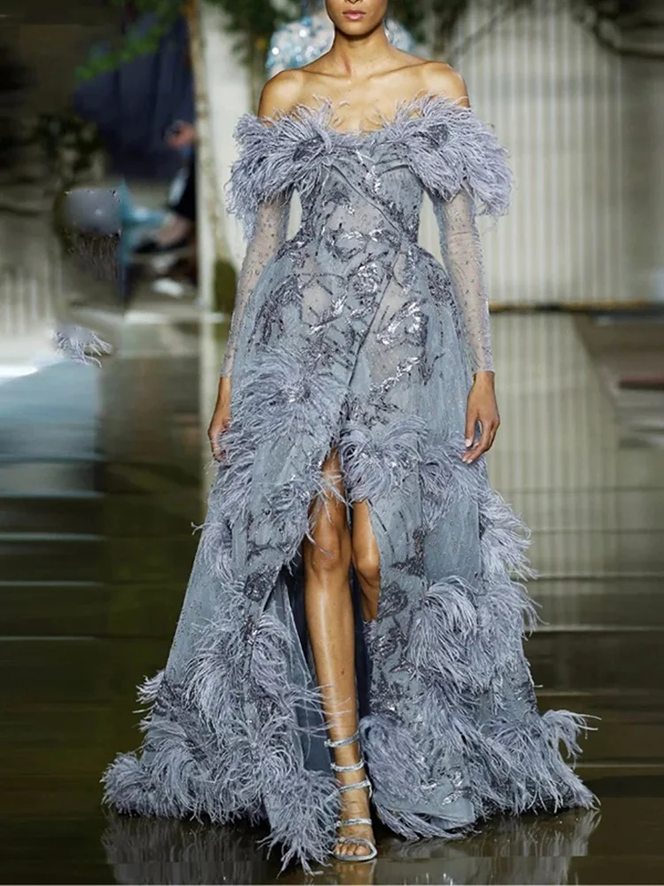 2022 сексуальные Выпускные платья с длинным рукавом и бисером женское вечернее