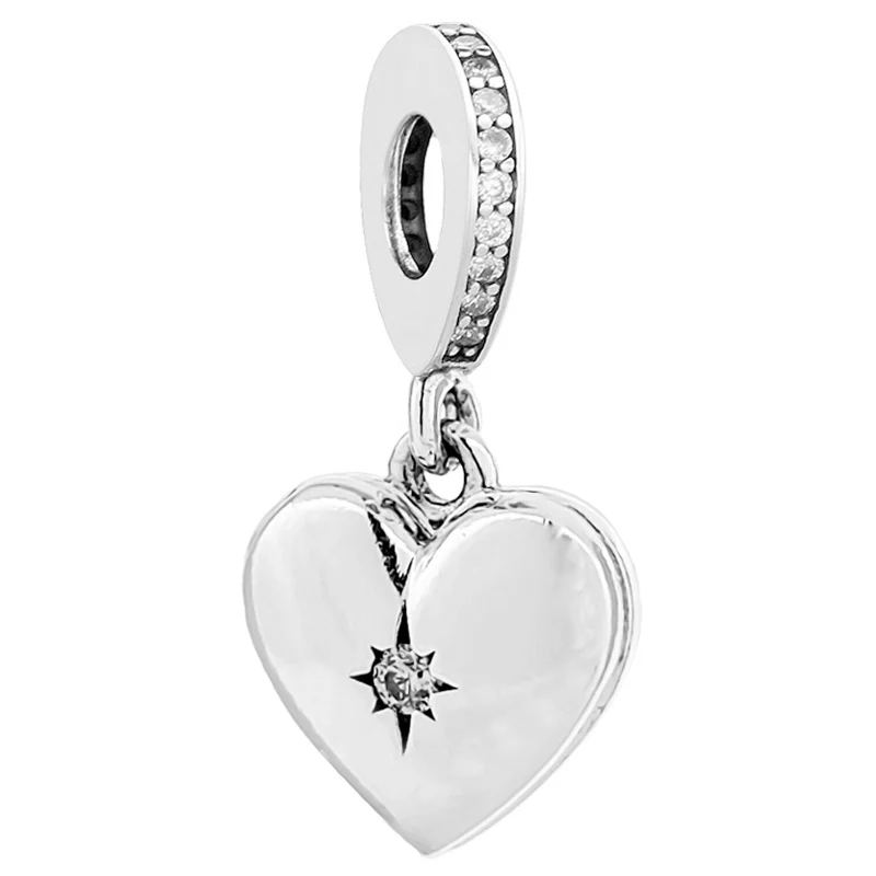 Shine Sparkling Infinity Heart Cross Mother & Son Love Pendant Beads 925 Sterling Silver Charms Fit Pandora Bracelet DIY Jewelry images - 6
