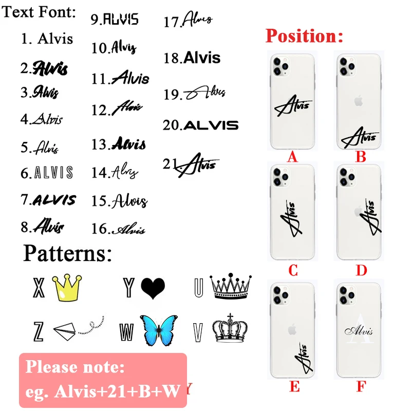 Custom Name DIY Letters Case for iPhone 13 Case 12 11 Pro Max SE 2020 Cover Luxury Silicone Funda for iPhone 8 Plus X S XR 6 7