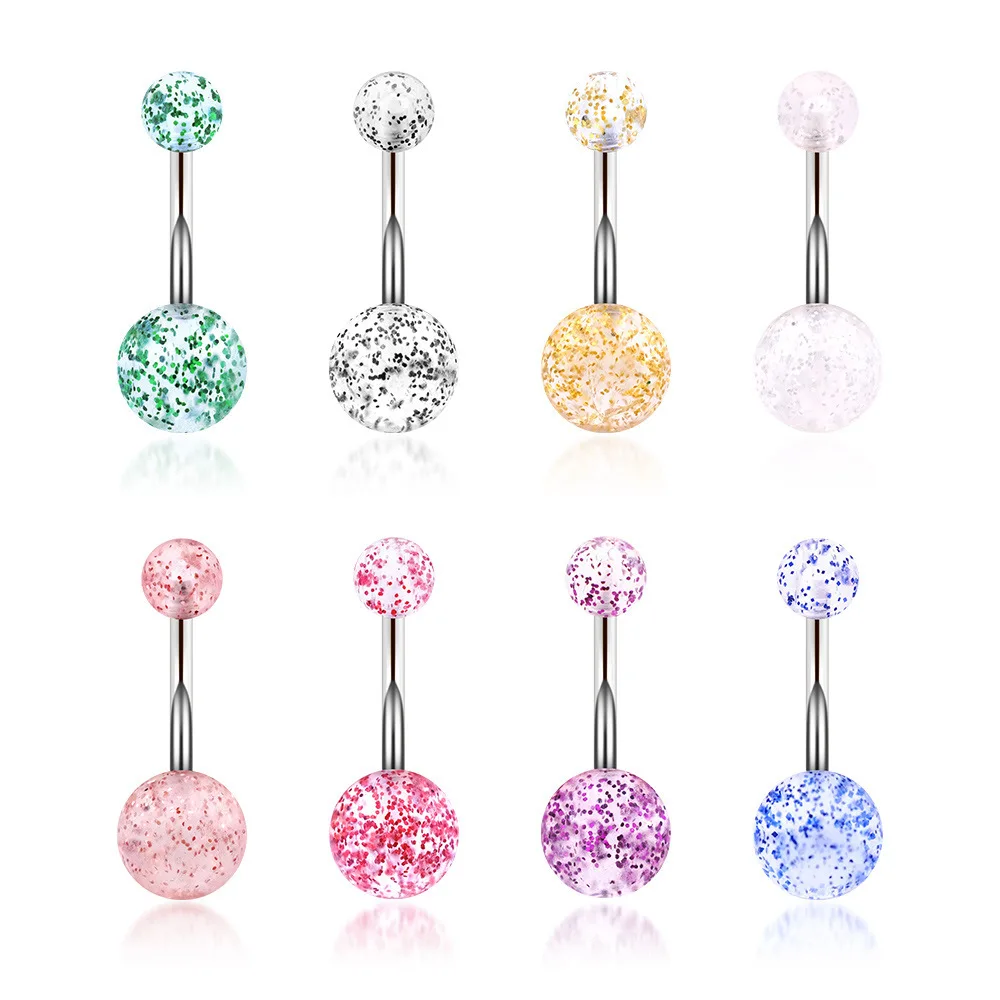 

Новый красочный шар из нержавеющей стали, пупка, тело, Женское кольцо, пляжные пупки, кольца