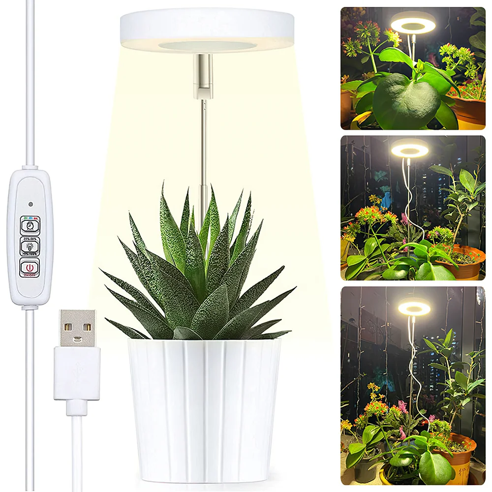 

USB LED Succulent Fill Light Plant Growth Light 5V Full Spectrum Grow Light Rotating Flexible Light Plant Seedlings Flowers