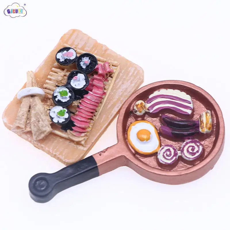 

DollHouse Miniature Simulation Mini Steak Sushi Eggs Model DIY Accessories Kitchen Food Toys Scene Props Toys Gift