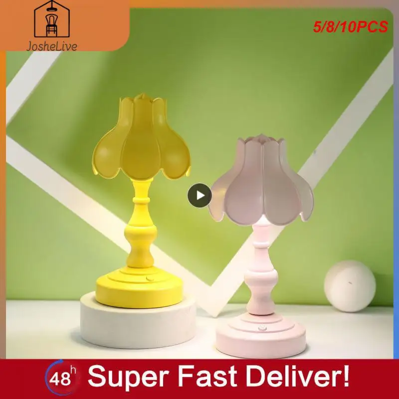 

5/8/10PCS Bedside Table Bedroom Decorative Light Led Lamp Nordic Style Table Lamp Usb Rechargeable Stand Light
