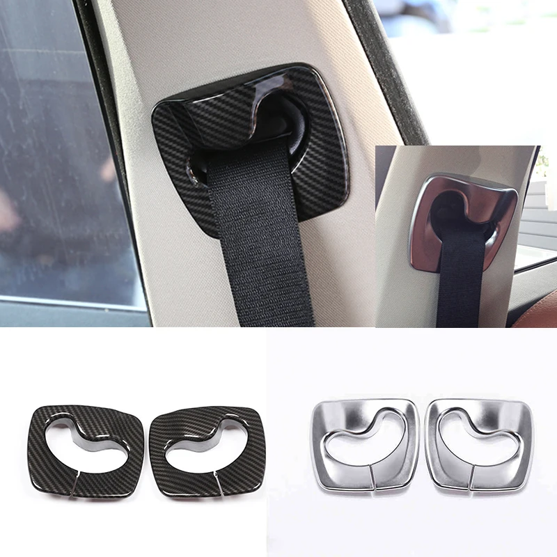 

For BMW 5 Series F10 11-16 2pcs Carbon Fiber Color Car Seat Safty Belt Pillar Cover Trim Car Interior Accessories