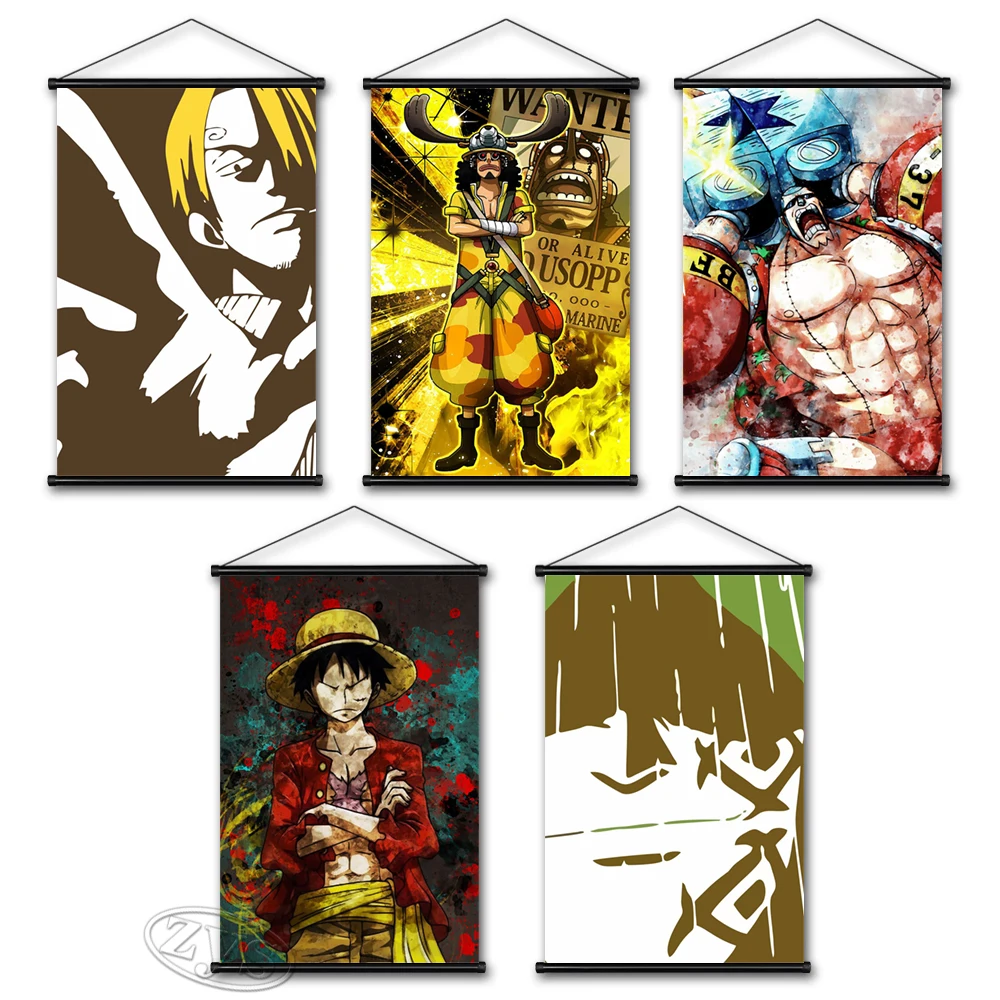 

Прокрутка One Piece Canvas Monkey D. Настенная картина Luffy Vinsmoke Sanji, подвесные аниме картины для дома, французский постер, художественный декор комнаты
