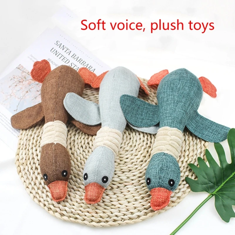 

Squeaky Dog Toy Teething Plush Dog Toy For Aggressive Chewer Interactive Squeaky Plush Chew Toy Durable Stuffed Dog Toy Y5GB