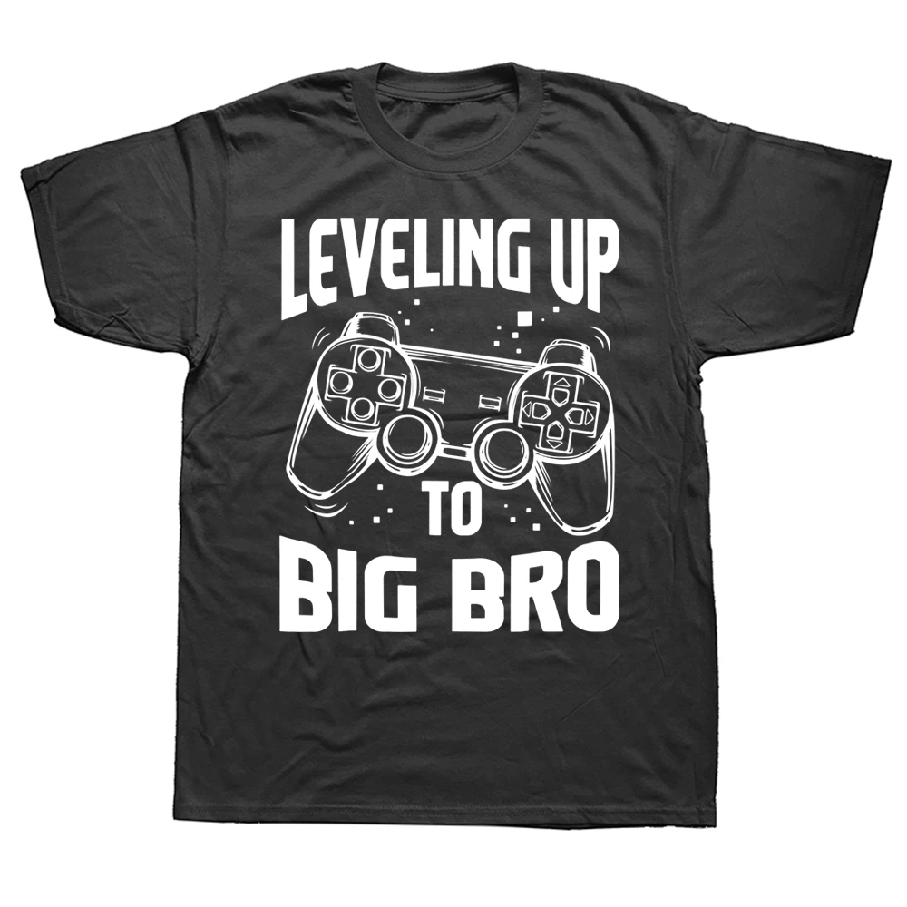 

Leveling Up To Big Bro Celebrate Newborn Baby T Shirts Streetwear Short Sleeve Birthday Gifts Summer Style T-shirt Mens Clothing