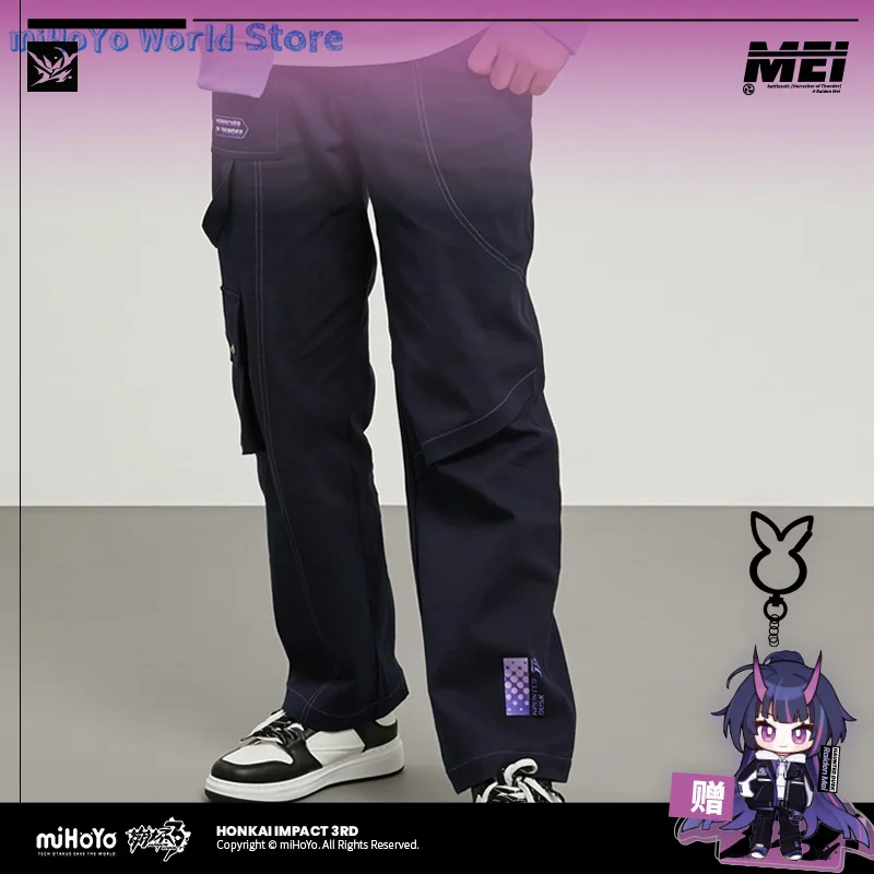 MiHoYo официальные брюки Honkai Impact 3 брюки-карго с принтом дуцзинь Райден унисекс