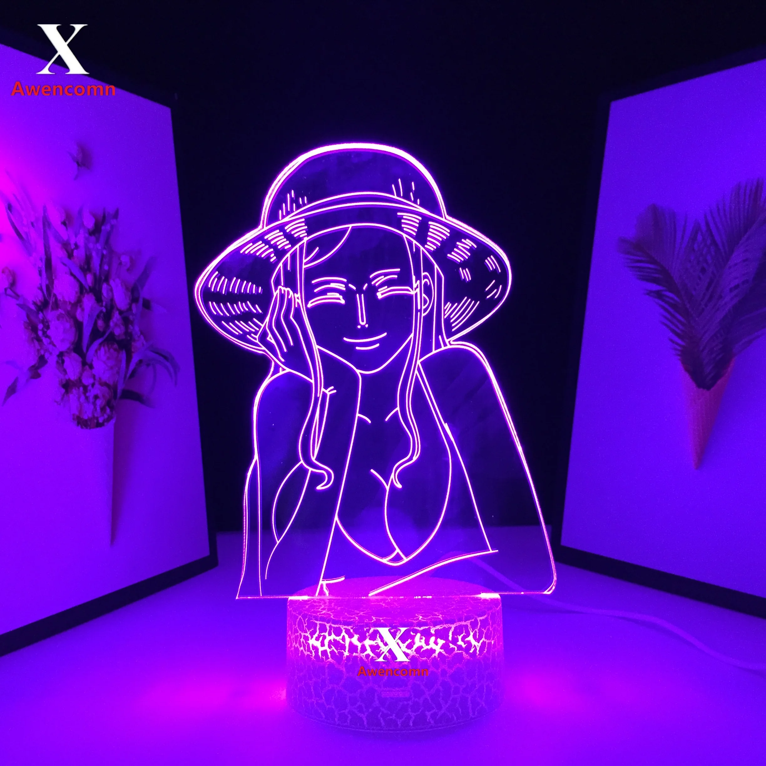 

3D LED Night Light Newest Pirate Nico Robin for Kids Bedroom Decor Gift Lamp Japanese Anime Pirate Nico Robin Nightlights
