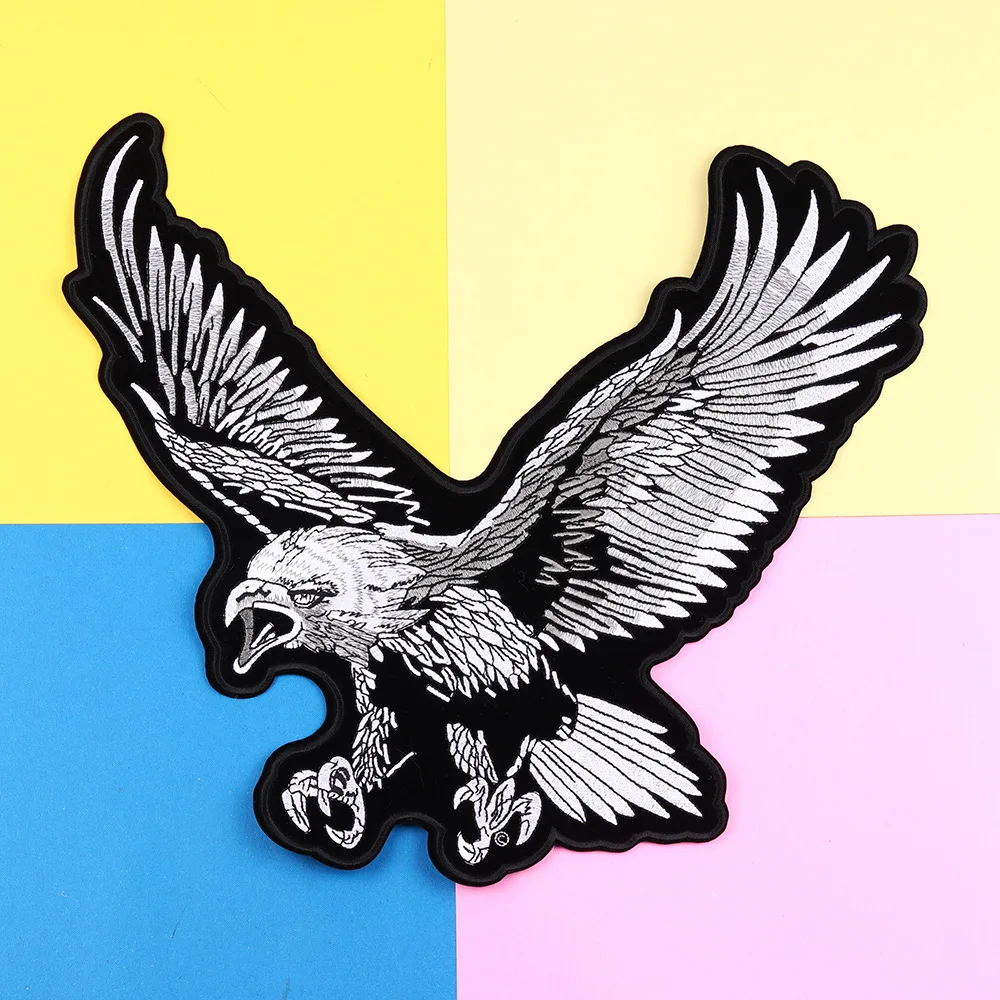 

Large Eagle Embroidery Patches Iron on Clothes Rock Patch DIY Sewing Stickers Applique for Jacket T-Shirt Clothing Decoration
