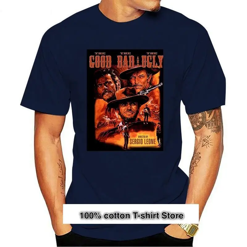 

Camiseta de The Good The Bad and The Ugly para hombre, camisa de color azul marino, Clint Eastwood