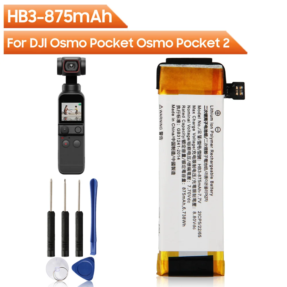 Replacement Camera Battery HB3 for DJI Osmo Pocket Osmo Pocket II Osmo Pocket 2 875mAh
