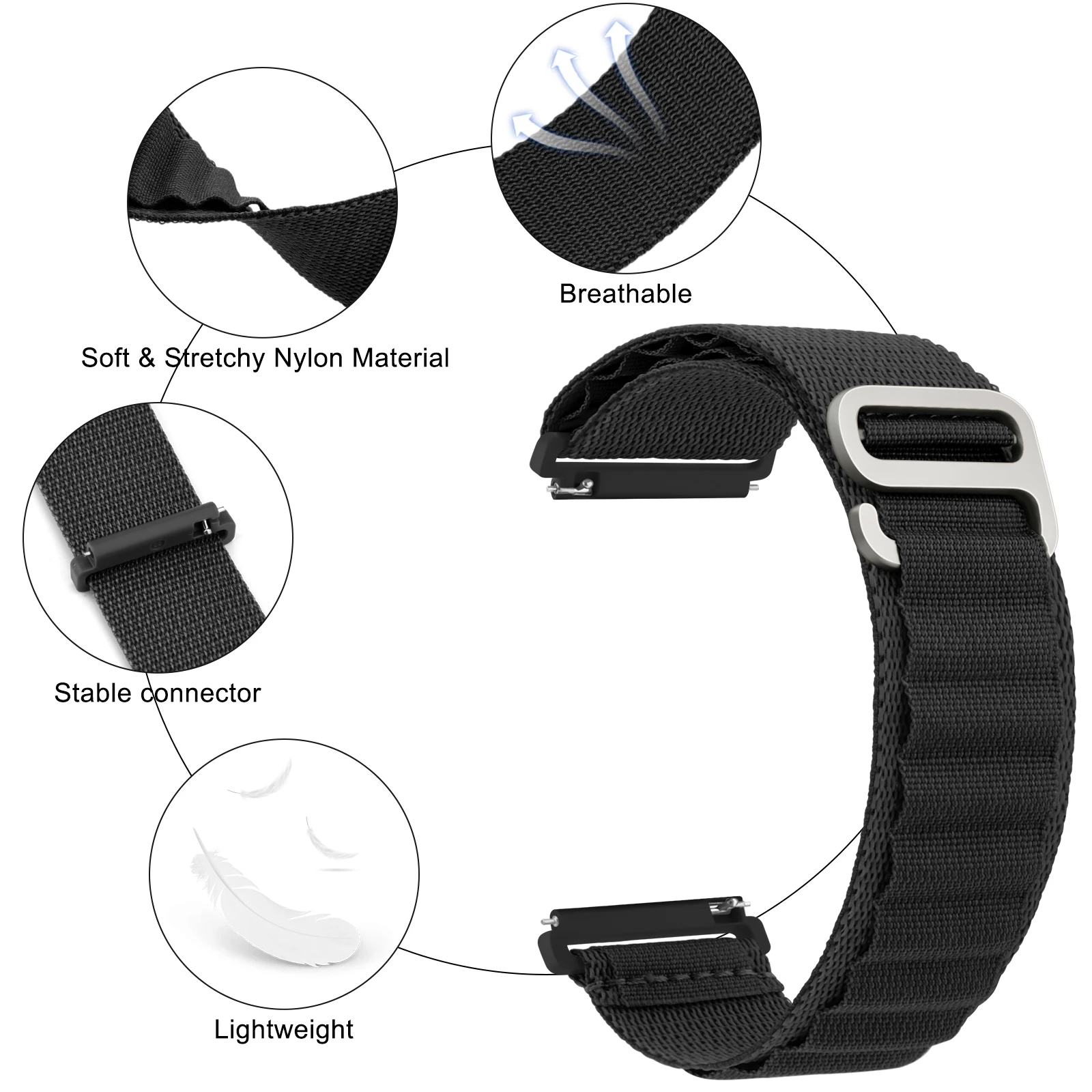 20mm 22mm Band for Haylou RS4 LS12/RS4 Plus/Ls02 Strap Alpine Loop Bracelet For Haylou RS3 LS04/RT LS05S/GST/RT2 LS10 Watchband