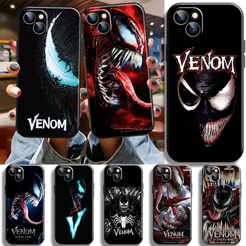 

Marvel Avengers Venom Phone Case For iPhone 14 13 12 11 Pro Mini X XR XS Max SE 7 8 Plus Shell Soft Funda Back Coque TPU