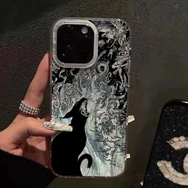 Фото Чехол для телефона с рисунком Black Cat Roars для Oppo Realme C71 C75 C65 C63 C67 C55 C53 16 15 15T 14 13 12 Pro Plus 4G 5G, текстурированный чехол №2
