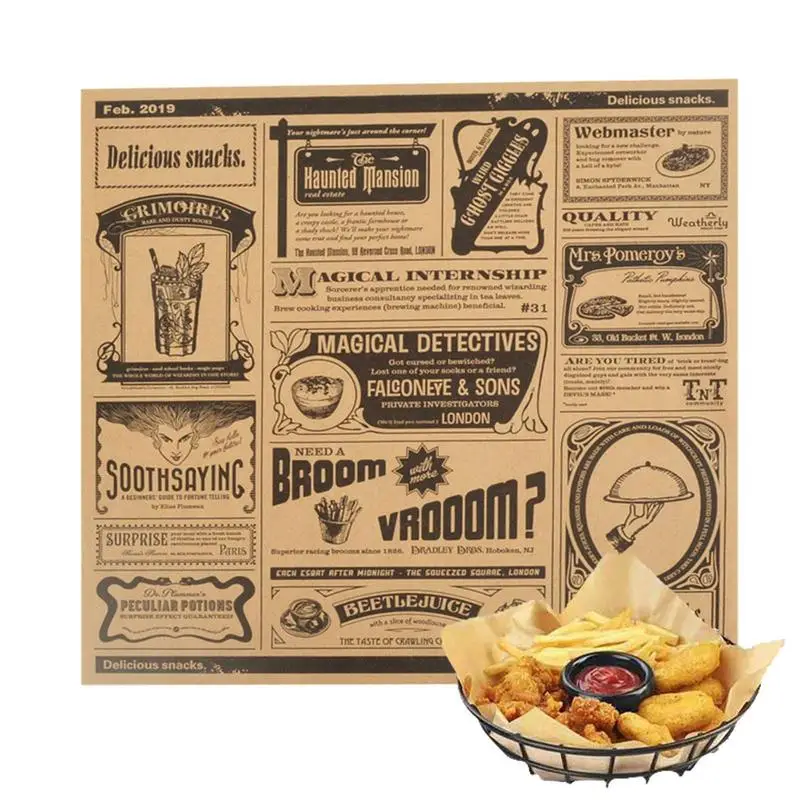 

200Pcs Deli Paper Sheets Basket Liners Grease Resistant Deli Wrapping Sheets Non-stick Oilpaper Baking Sheets For Food Packaging