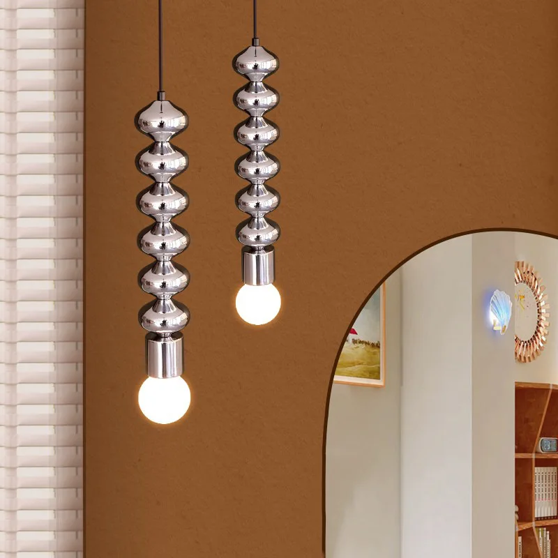 

Люстры E27 в новом стиле, хромированные черные металлические прикроватные осветительные приборы для столовой, бара, кухни, регулируемый шнур