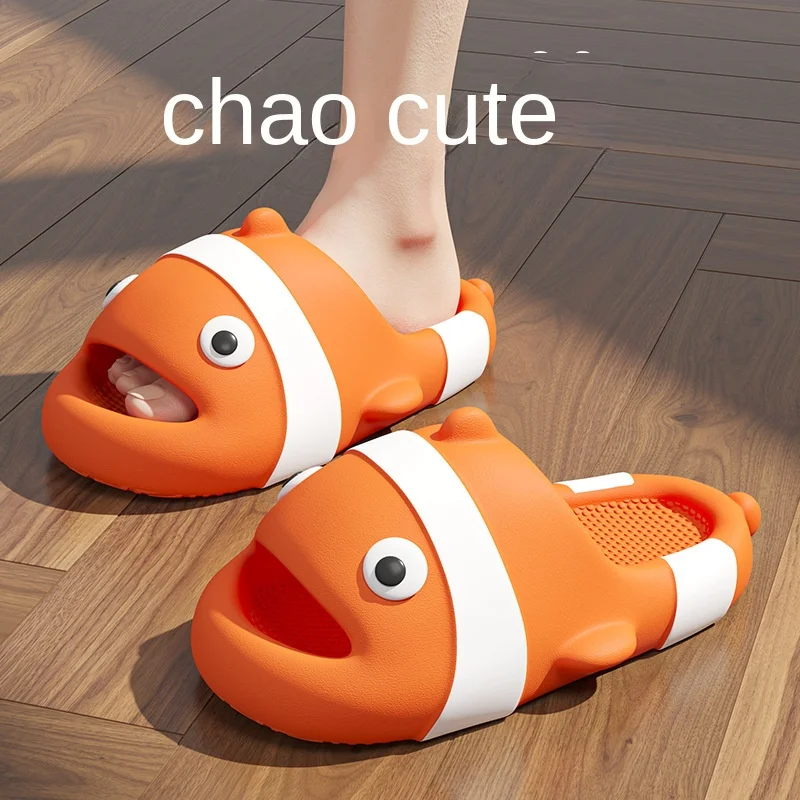 

Women Summer New Eva Slippers Cute Catroon Clownfish Slides Outdoor Home Bathroom Anti-slip Sandals Flip Flops Couples Sandals