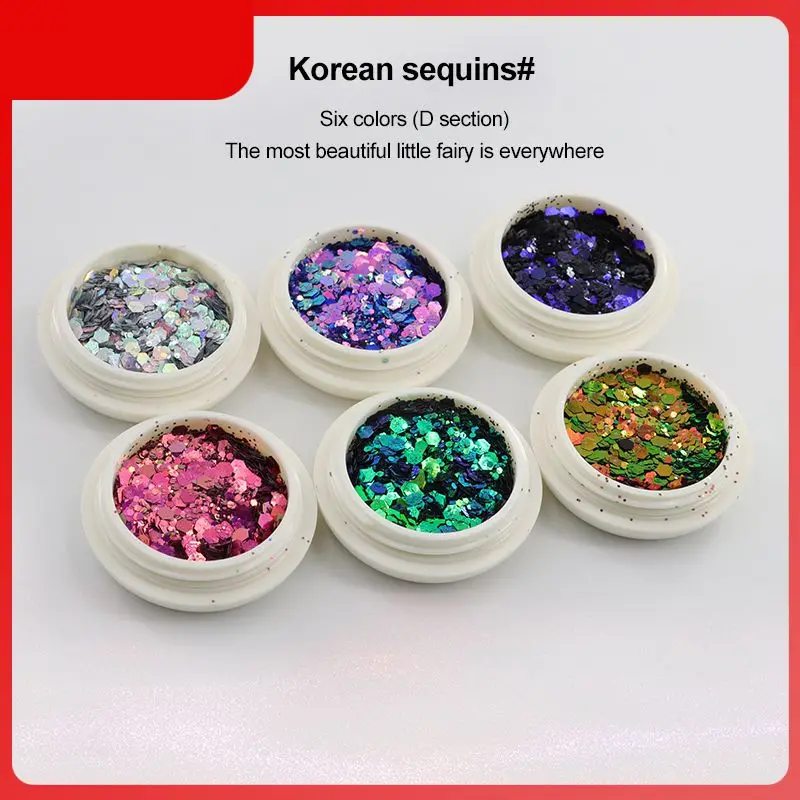 

Блестки для ногтей 6 цветов/коробка, блестящие хлопья, ломтики для маникюра своими руками, блестящее искусство, украшения оптом TSLM2