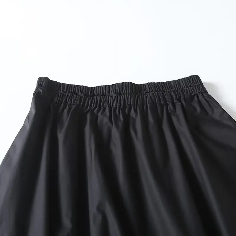 Женская хлопковая юбка средней длины с высокой талией и разрезом