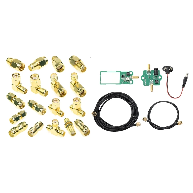 

18 Pcs SMA Kits Connector Male Female Plug Antenna & 1 Set Mini-Whip Mf/Hf/Vhf Sdr Antenna For Ore Radio