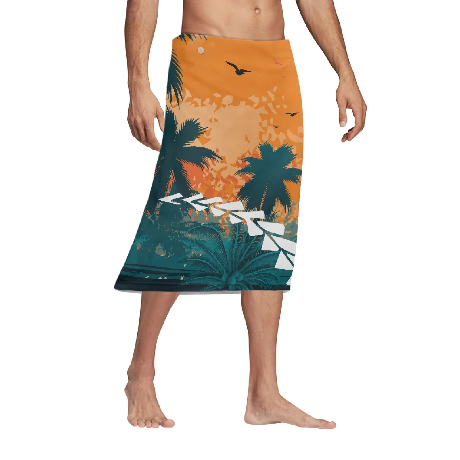 

Polynesian Tribal Tongan Totem Tattoo Tonga Prints Men's Loose Bar Party Short Skirt Summer Sleeveless Coconut Tree Print Slim