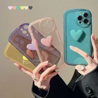 love heart clear phone case for iphone 13 12 11 pro x xr xs max funda iphone 7 8 plus se 2022 2020 cases shockproof back covers
