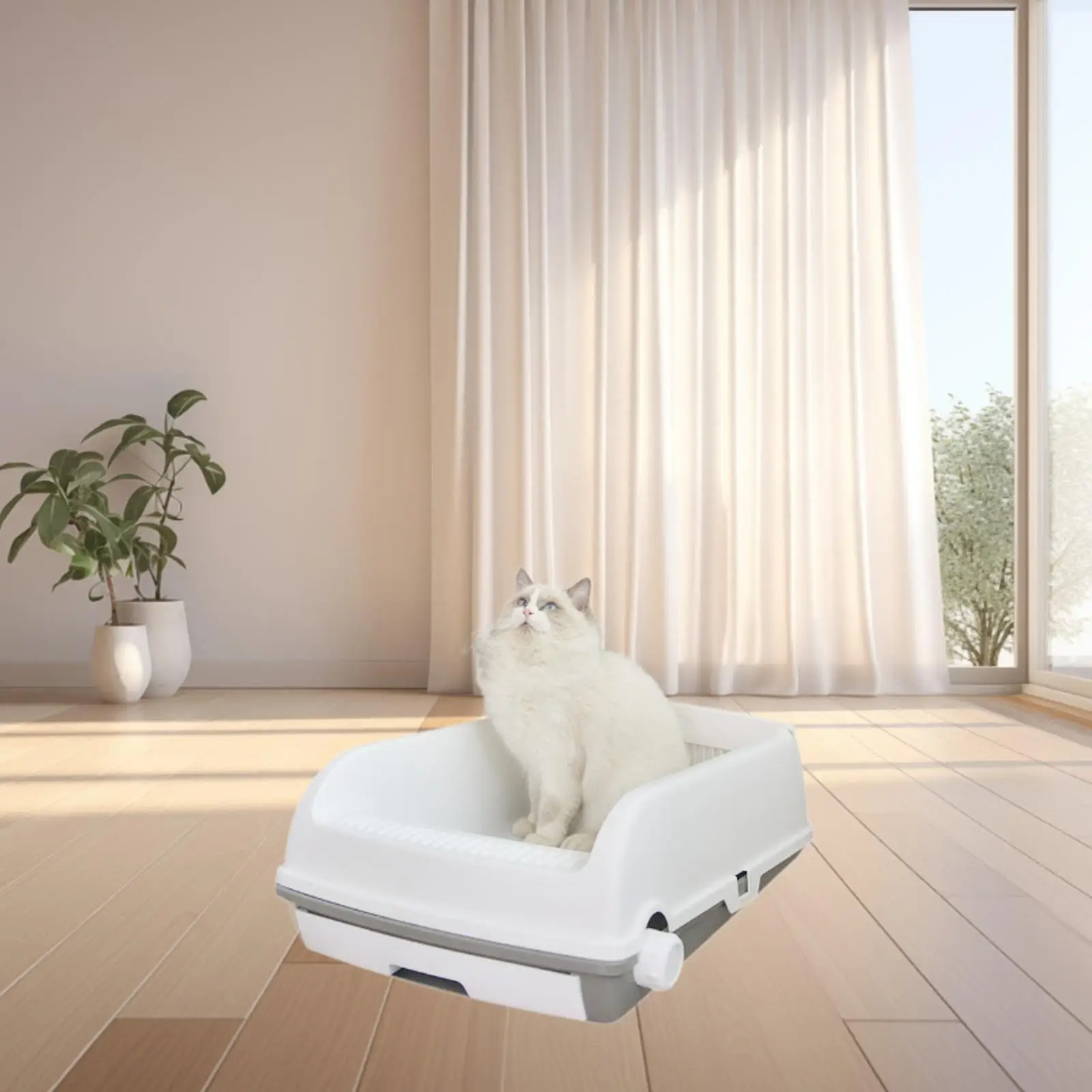 Open Litter Box Drawer Type Kitty Pan Portable Bedpan Cat Toilet Sandbox Semi Enclosed for Hamster Small Pets