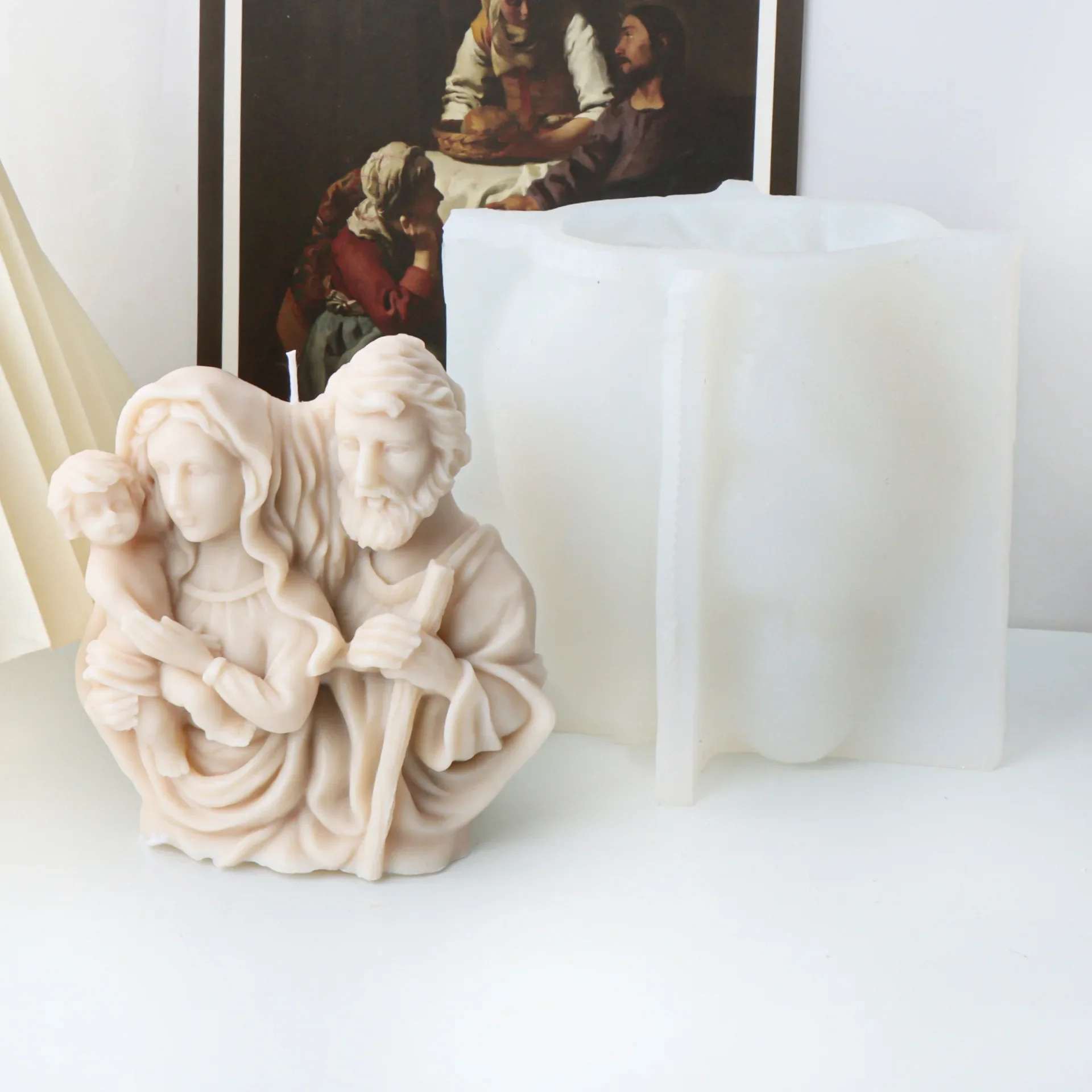 Силиконовая форма с изображением девы Марии и Иисуса