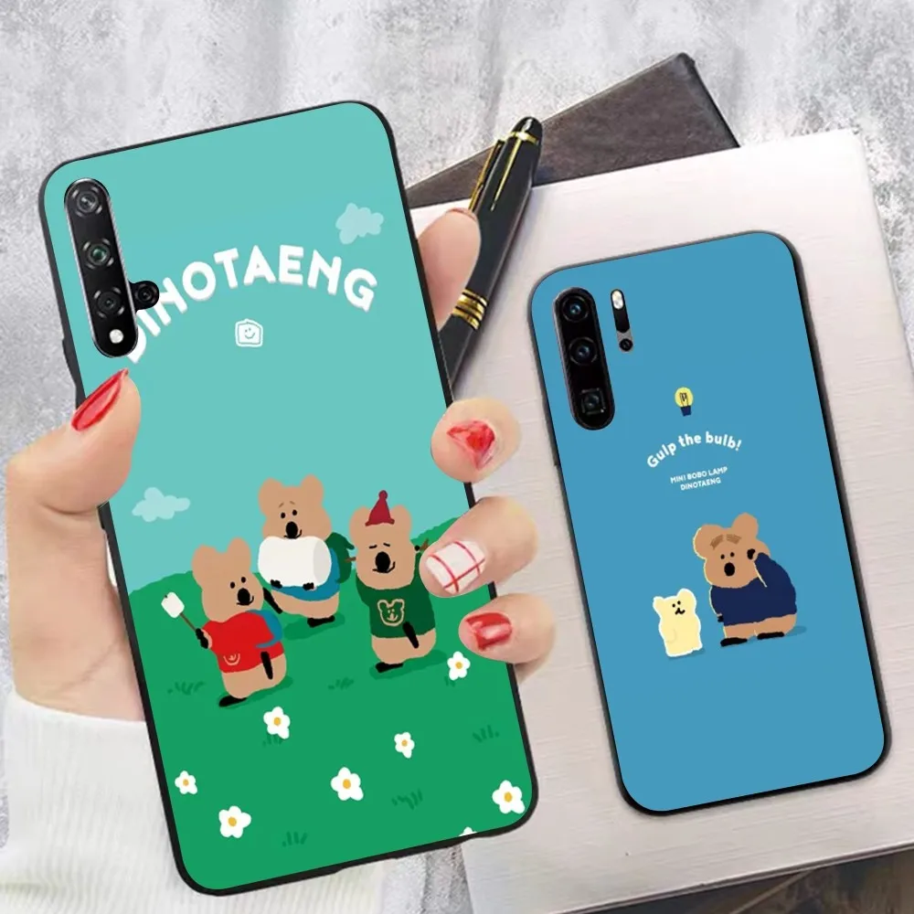 Cute D-Dinotaeng Bear Phone Case For Huawei P 8 9 10 20 30 40 50 Pro Lite Psmart Honor lite 70 Mate 20lite