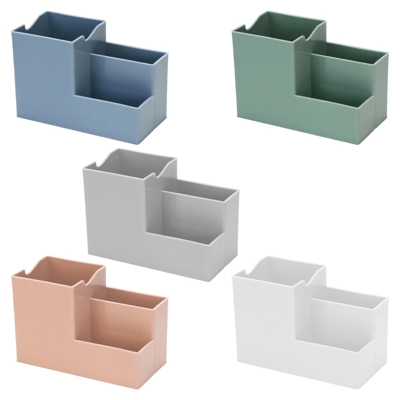 

Pen Organizer Box with Phone Holder Makeup Organizer Case Stackable Desk Organizer Box for Home Office Desk Multi-functional