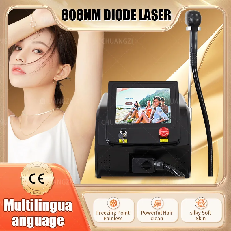 

Hair Removal Machin 2023 NEW CE Certified 2000W 3 Wavelength Ice Platinum 755 808 1064nm Diode Laser Salon