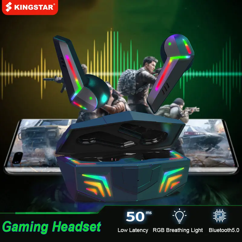 

KINGSTAR Wireless Headphones Bluetooth Gaming Earphone Low Latency TWS Wireless Earbuds With Mic Touch Control Headset Gamer