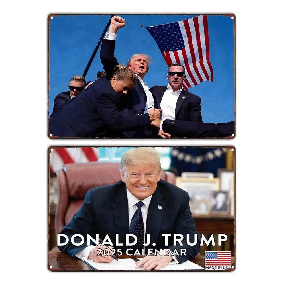 Винтажный металлический знак Дональд Трамп 2024 пережил выстрелы на предвиденных