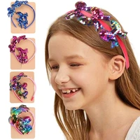 3pcsset baby glitter bowknot hair bands girls kids baby accessories diadema ni%c3%b1a large sequins shiny colorful bow headband new