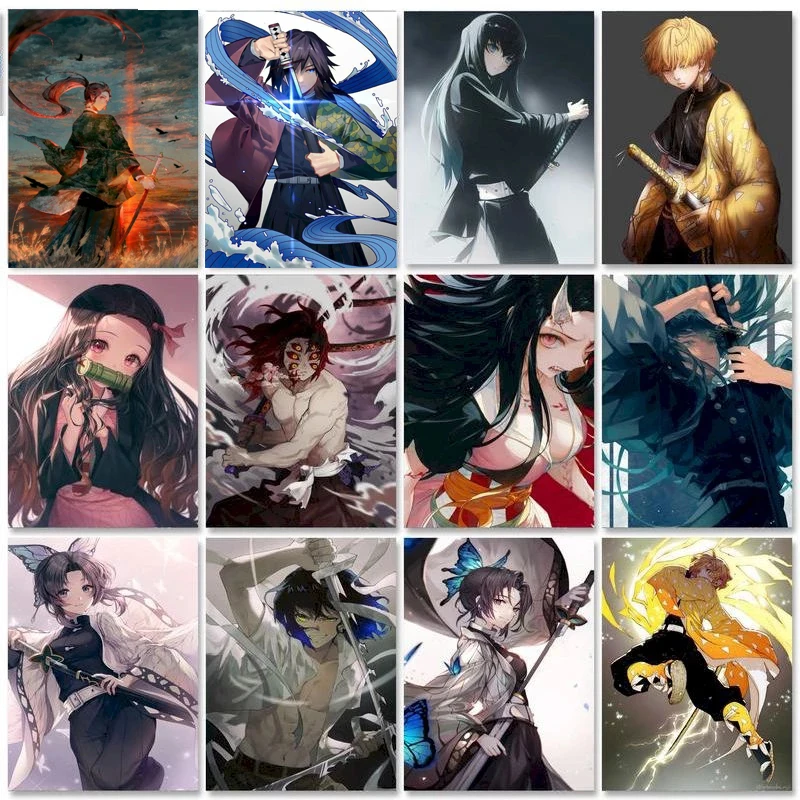 

Набор для рисования по номерам «сделай сам», без рамки, современное аниме, японское фото рассекающего демонов, украшение для дома