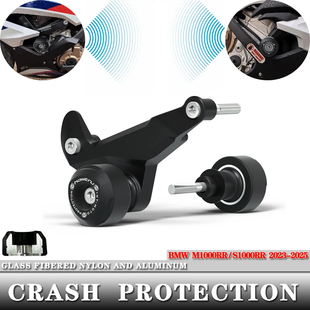 

Для BMW s1000rr/m1000rr и M1000RR/S1000RR 2019-2024 ползунки для рамы мотоцикла, защита от столкновений, алюминий + нейлон, стекловолокно