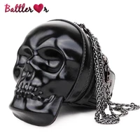 3d skull head shape bags gothic crossbody bag for women personality fashion girls stylish rock punk party cosmetic shoulder bag