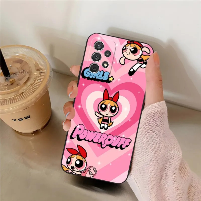 Чехол для телефона P-PowerpuffS Samsung S22 S23 S30 S21 S20 S9 S10 S8 S7 S6 Pro Plus Edge Ultra Fe силиконовый