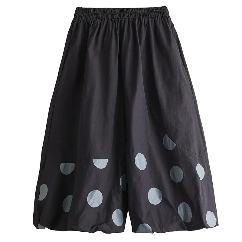 Сращенные мешковатые женские брюки-шаровары с эластичной резинкой и высокой