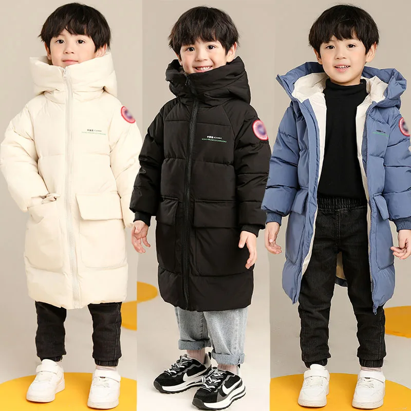 Solid Color Mid-length Keep Warm Cold Protection Hooded Down