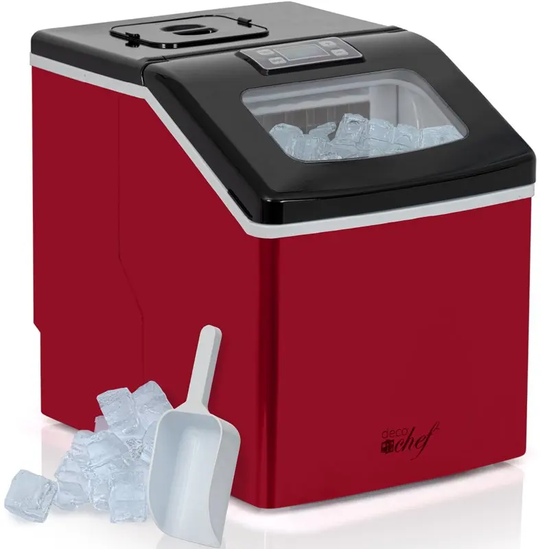 

Countertop 40lb Ice Maker for Home, Office, Bars and Parties, Makes Extra Large Cubes, 2.4lb of Ice Every 15-20 Minutes, LCD Sta
